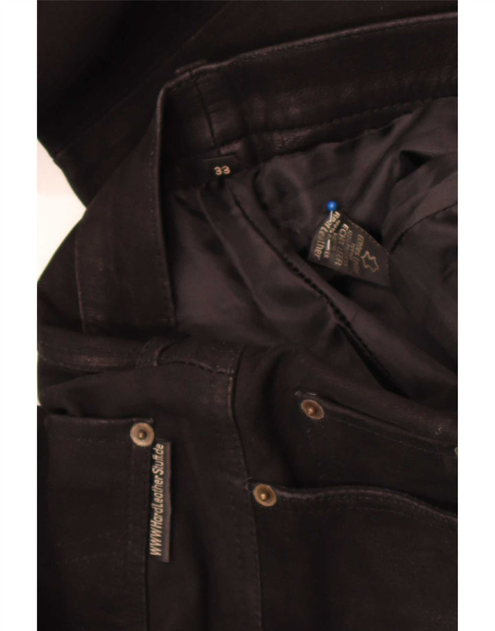 Hard Leather Stuff Mens Straight Trousers W33 L30 Black