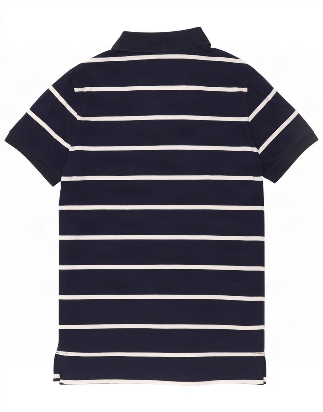 Superdry Mens Polo Shirt Medium Navy Blue Striped Cotton