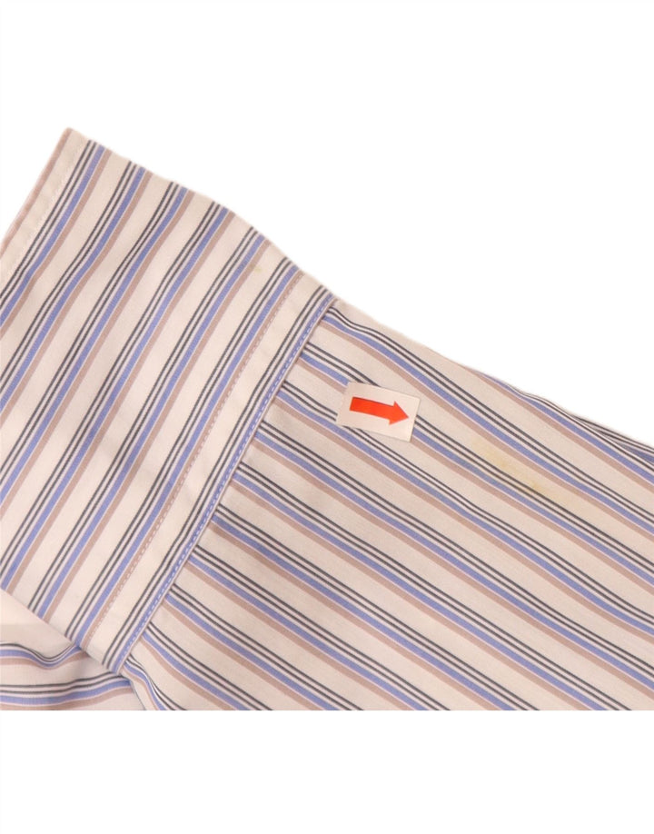 LACOSTE Mens Shirt Size 40 Medium Blue Striped Cotton
