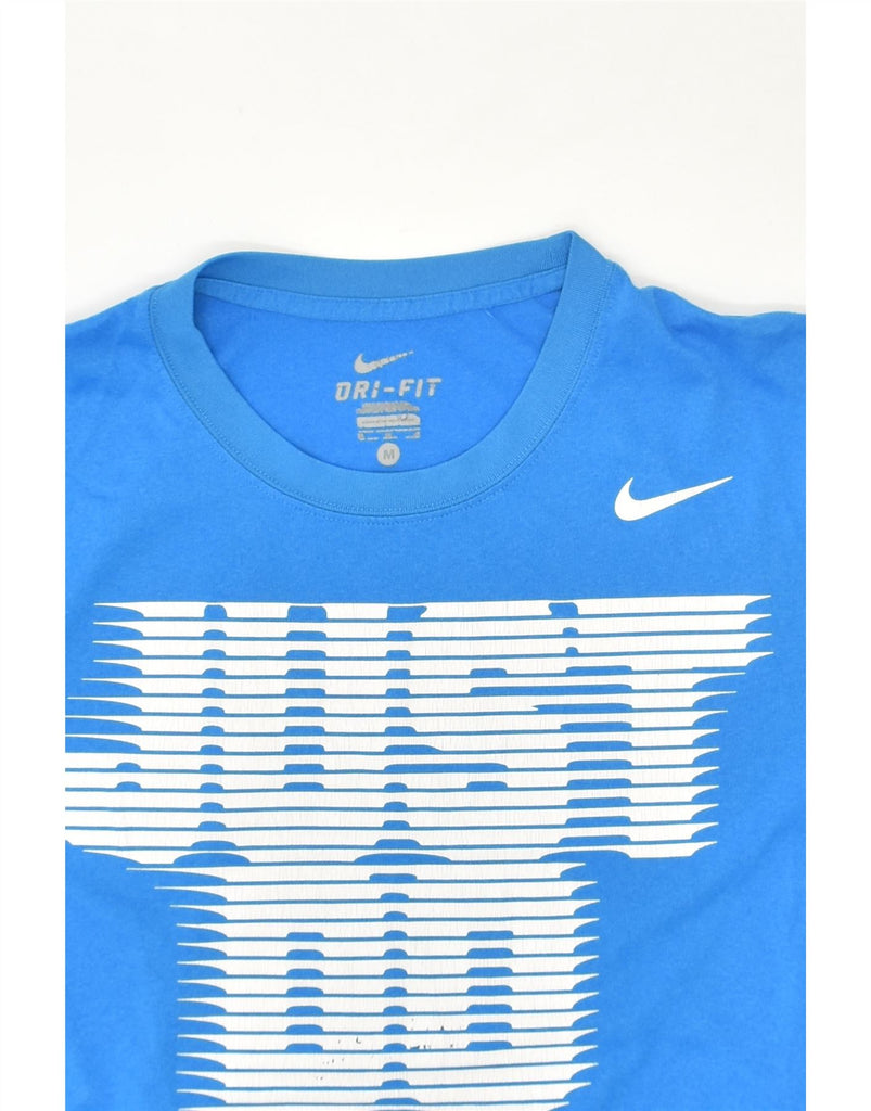 NIKE Mens Dri Fit Graphic T-Shirt Top Medium Blue Polyester | Vintage Nike | Thrift | Second-Hand Nike | Used Clothing | Messina Hembry 