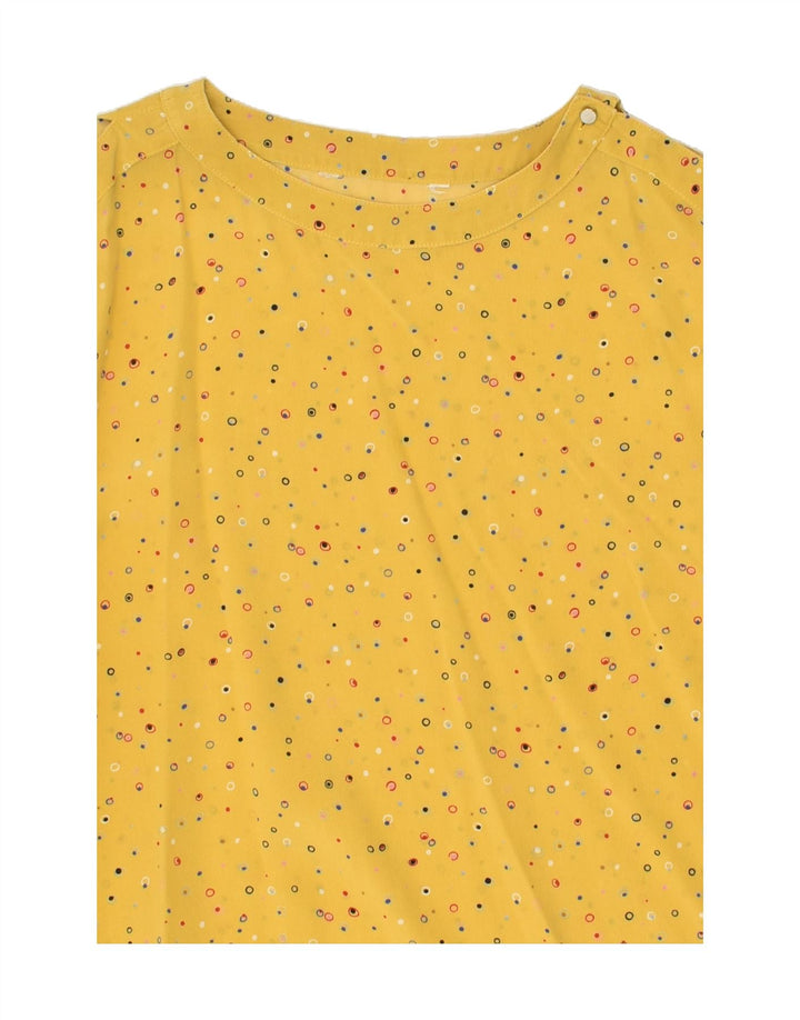 VINTAGE Womens Blouse Top UK 14 Medium Yellow Spotted | Vintage Vintage | Thrift | Second-Hand Vintage | Used Clothing | Messina Hembry 