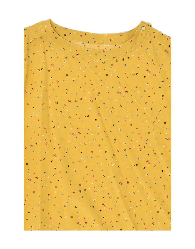 VINTAGE Womens Blouse Top UK 14 Medium Yellow Spotted | Vintage Vintage | Thrift | Second-Hand Vintage | Used Clothing | Messina Hembry 