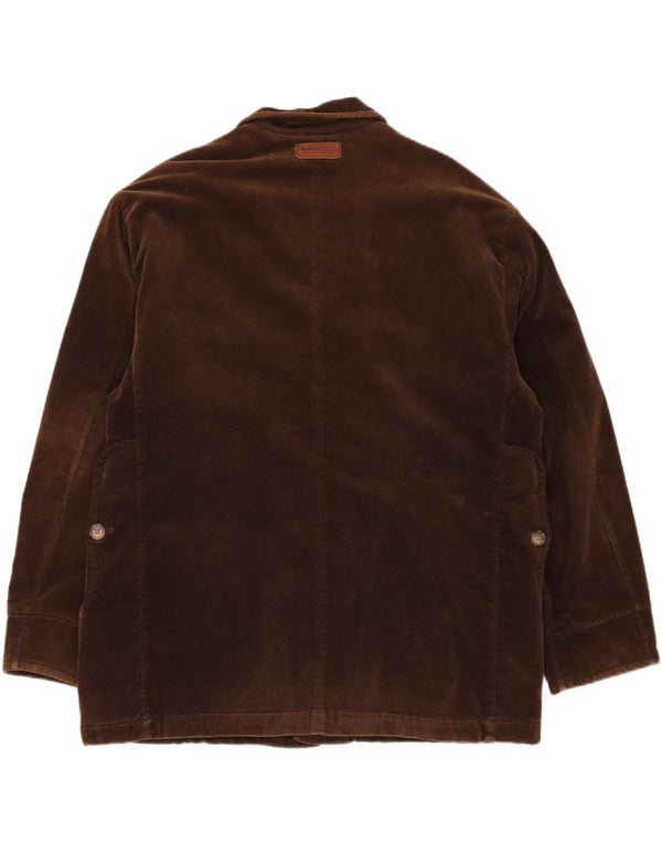 MARLBORO CLASSICS Mens Military Corduroy Jacket EU 50 Large Brown Cotton