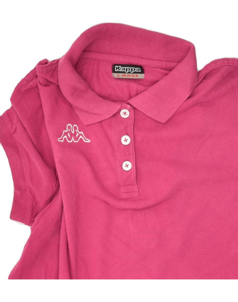 KAPPA Womens Polo Shirt Large Pink Cotton | Vintage Kappa | Thrift | Second-Hand Kappa | Used Clothing | Messina Hembry 