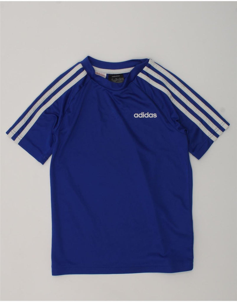 ADIDAS Boys T-Shirt Top 7-8 Years Blue Polyester | Vintage Adidas | Thrift | Second-Hand Adidas | Used Clothing | Messina Hembry 