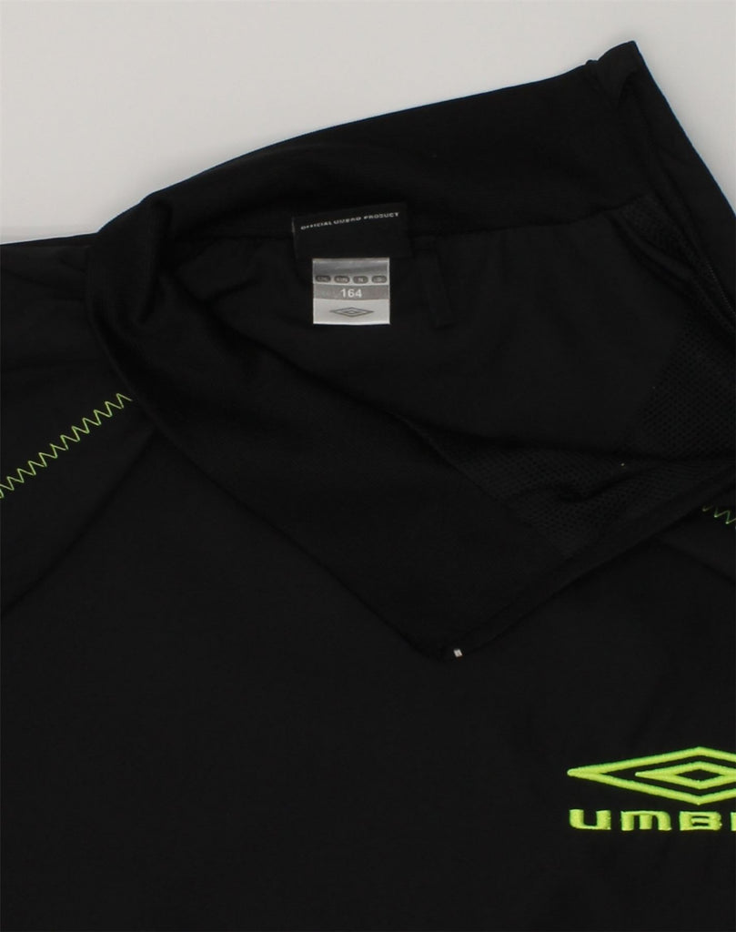 UMBRO Boys Pullover Tracksuit Top 13-14 Years Black Polyester | Vintage Umbro | Thrift | Second-Hand Umbro | Used Clothing | Messina Hembry 