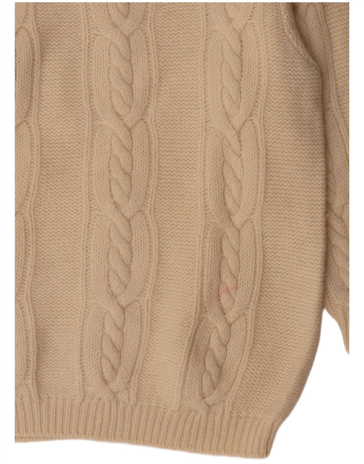 Benetton Womens Turtle Neck Jumper Sweater UK 14 Large Off White Wool