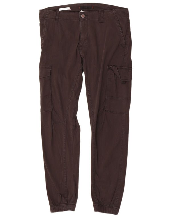 Jack & Jones Mens Paul Tapered Joggers Cargo Trousers W36 L30 Brown Cotton