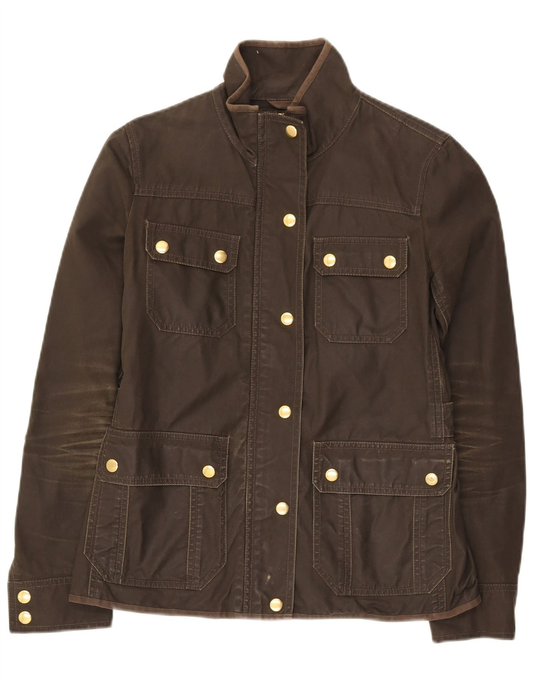 J. CREW Womens Utility Jacket UK 6 XS Khaki Cotton