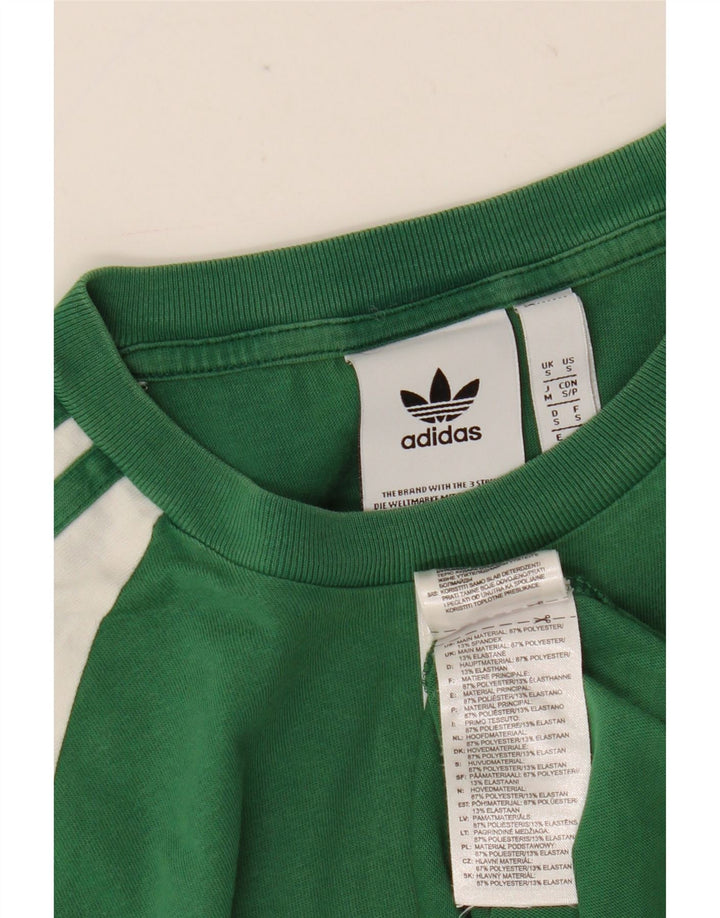 Adidas Mens T-Shirt Top Small Green Colourblock Polyester