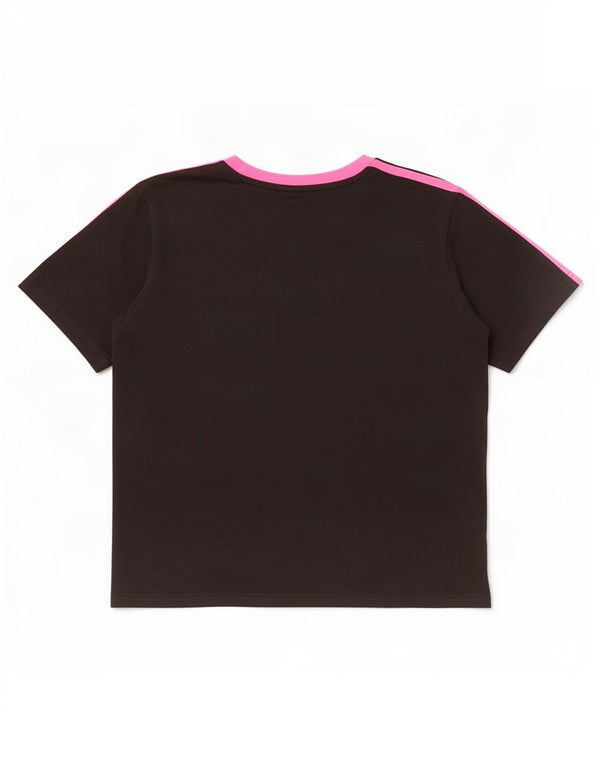 Adidas Girls T-Shirt Top 9-10 Years Black Cotton