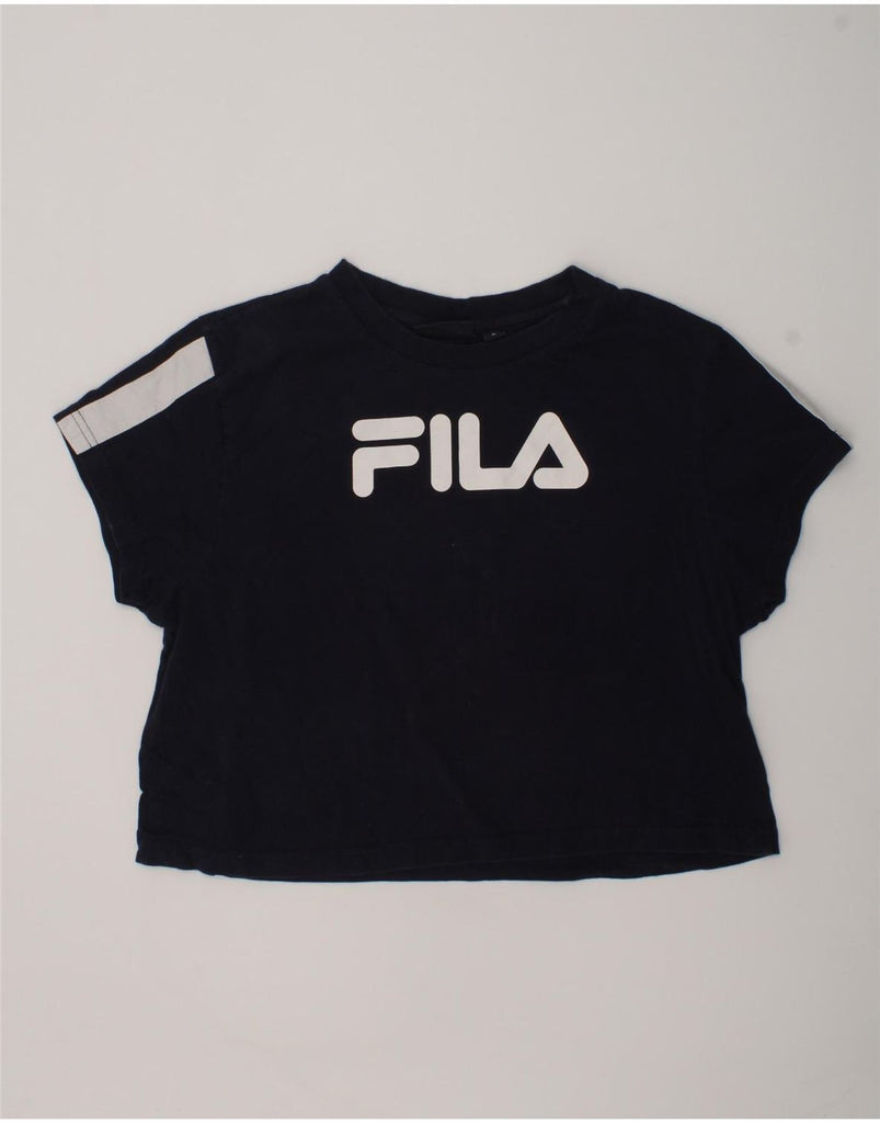 FILA Girls Graphic T-Shirt Top 6-7 Years Navy Blue | Vintage Fila | Thrift | Second-Hand Fila | Used Clothing | Messina Hembry 