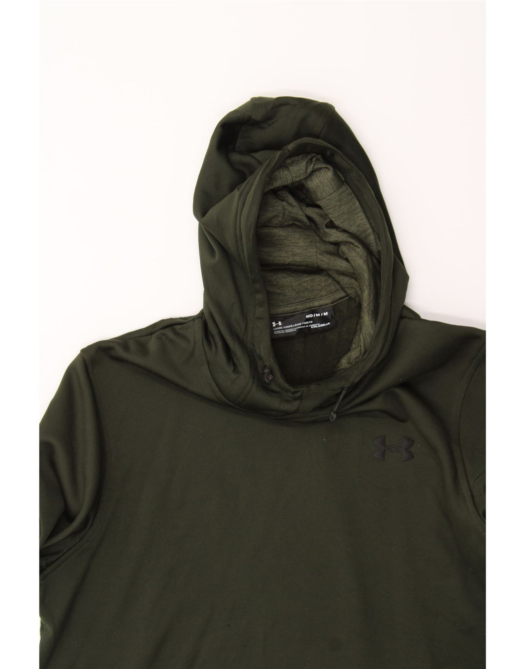 UNDER ARMOUR Mens Hoodie Jumper Medium Green Vintage Under Armour and Second-Hand Under Armour from Messina Hembry 