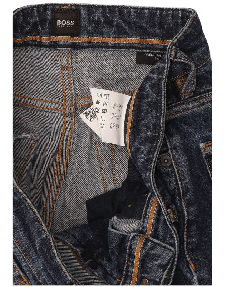 Hugo Boss Mens Slim Straight Jeans W30 L32 Navy Blue