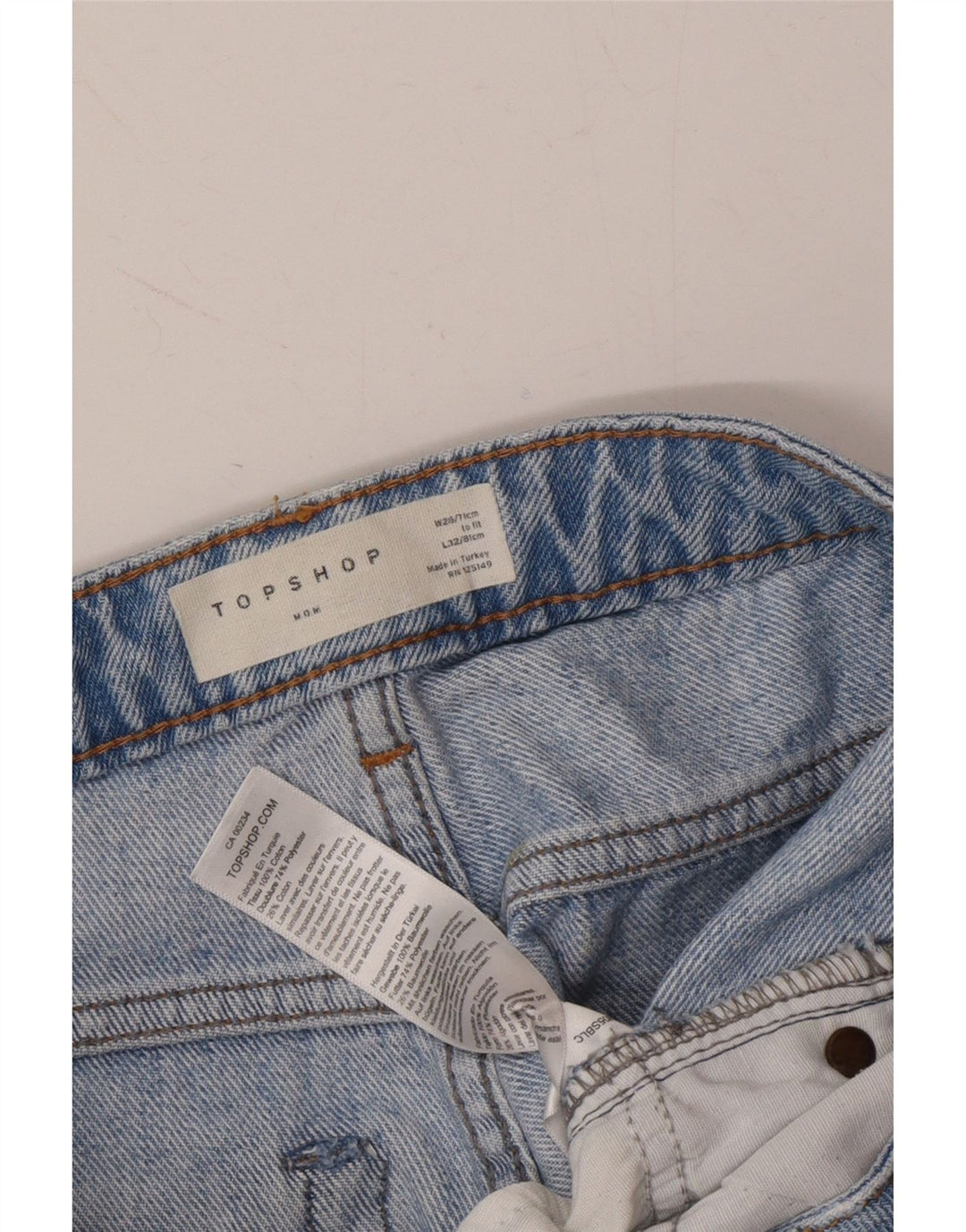 TOPSHOP Womens Mom Slim Jeans W28 L32 Blue Cotton Vintage Topshop and Second-Hand Topshop from Messina Hembry 