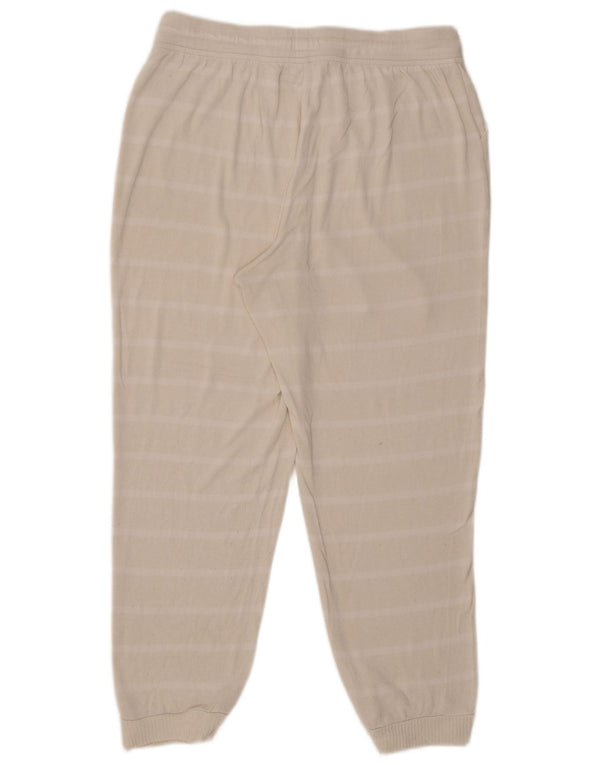 Fat Face Womens Tracksuit Trousers Joggers UK 16 Large Off White Striped