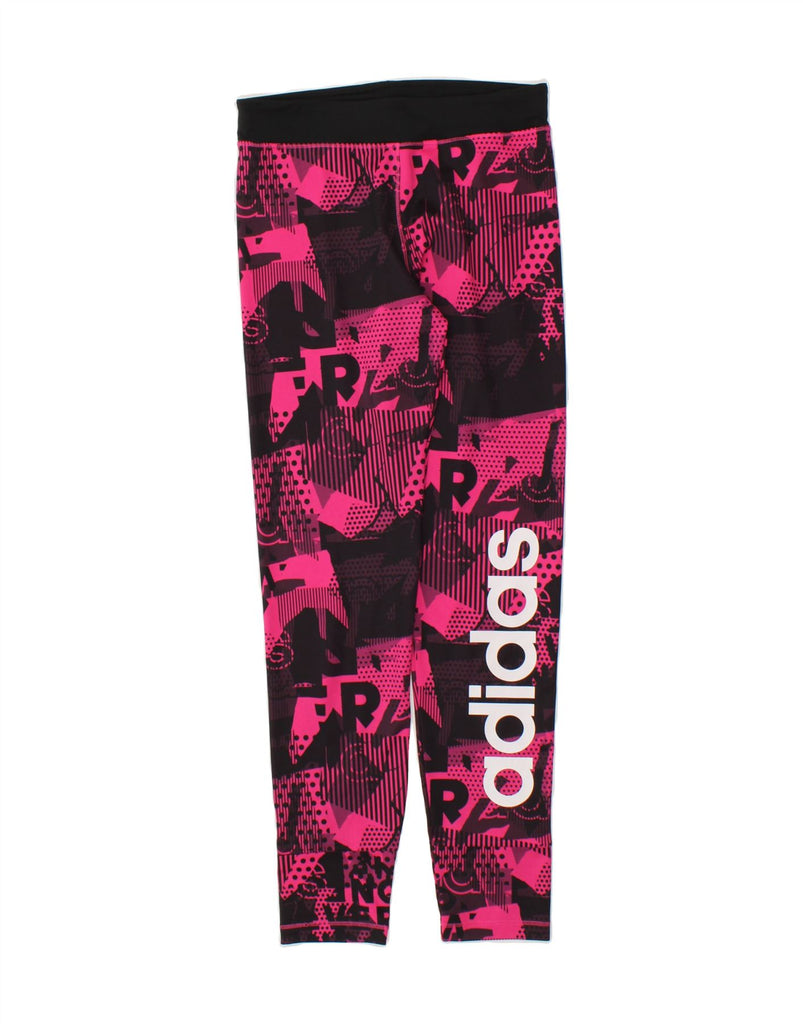 ADIDAS Girls Graphic Leggings 13-14 Years Pink | Vintage Adidas | Thrift | Second-Hand Adidas | Used Clothing | Messina Hembry 