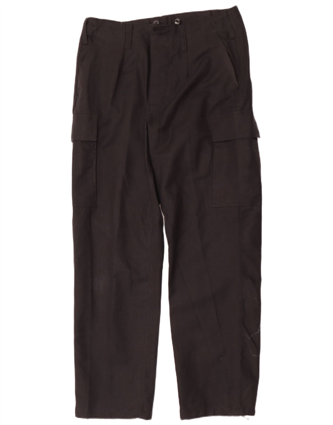 Vintage Mens Straight Cargo Trousers W34 L32 Black Cotton