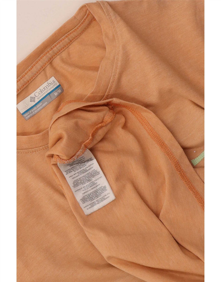Columbia Womens Graphic T-Shirt Top UK 14 Medium Orange Polyester