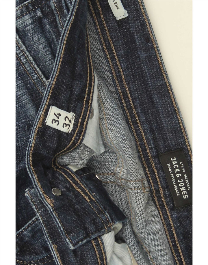 Jack & Jones Mens GLENN Slim Jeans W34 L32 Blue Cotton