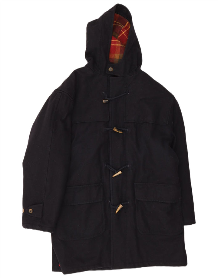 Ivy Oxford Mens Hooded Duffle Coat IT 54 2XL Black Polyester