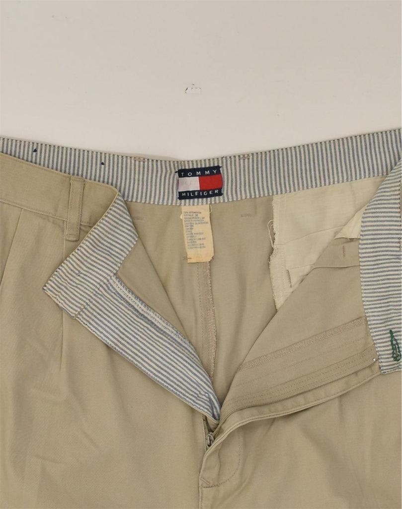 TOMMY HILFIGER Mens Pegged Casual Trousers W36 L32 Khaki Cotton | Vintage Tommy Hilfiger | Thrift | Second-Hand Tommy Hilfiger | Used Clothing | Messina Hembry 