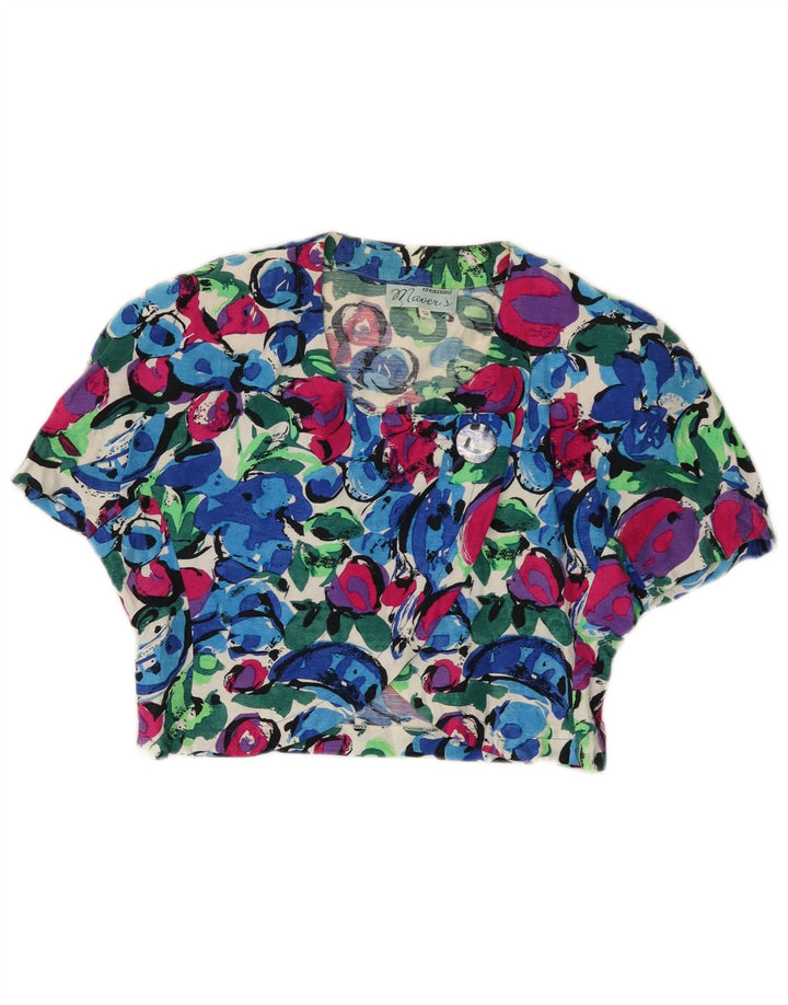Vintage Womens Crop Shirt Blouse IT 42 Medium Multicoloured Floral