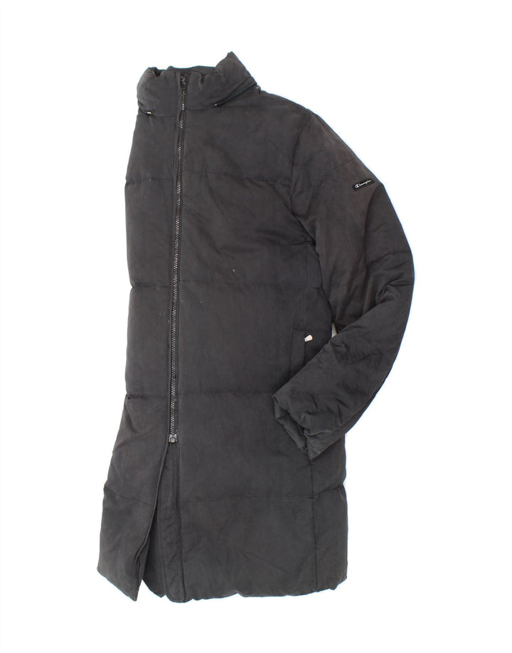 CHAMPION Womens Padded Coat UK 14 Medium Black Polyester Vintage Champion and Second-Hand Champion from Messina Hembry 