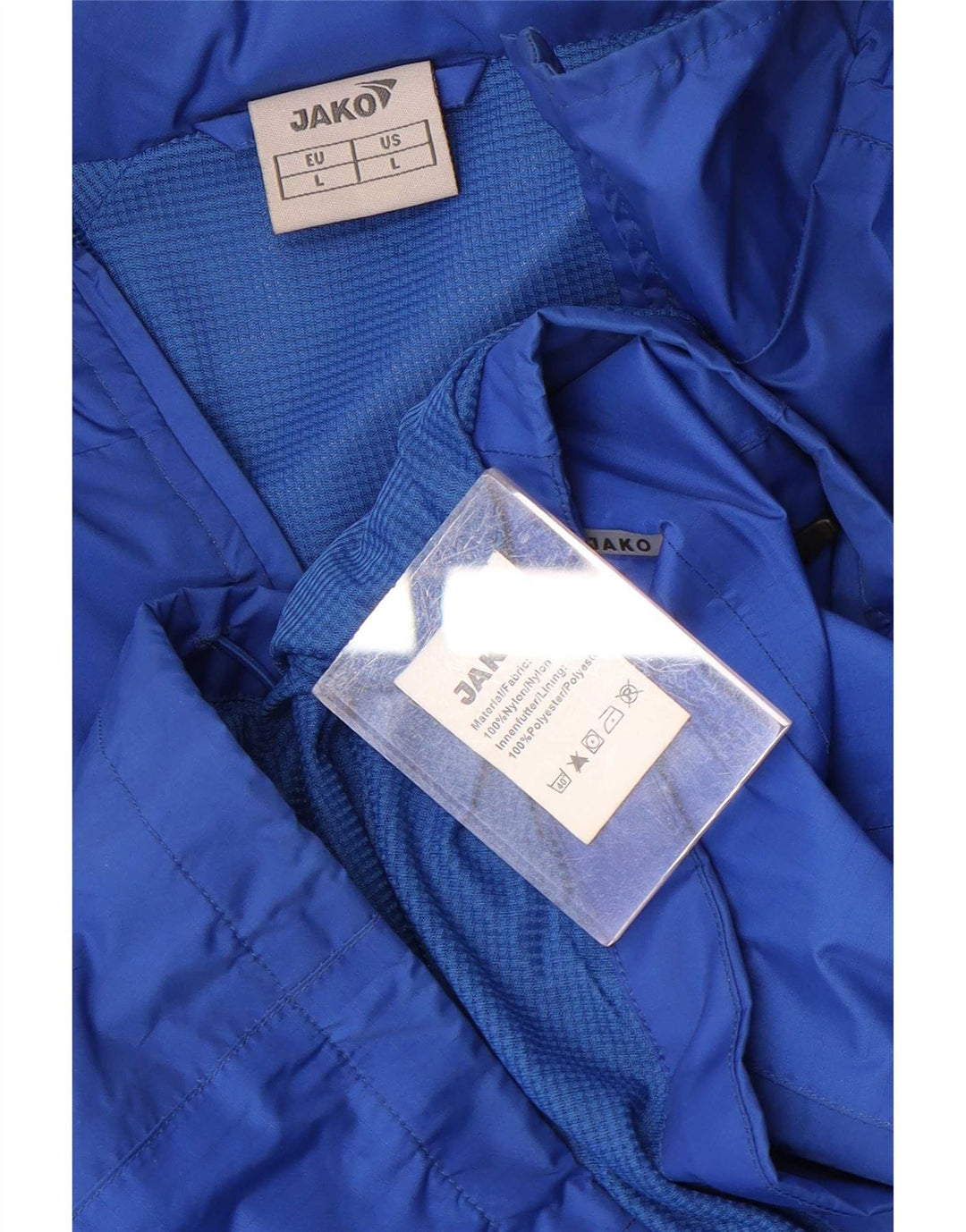 Jako Mens Hooded Tracksuit Top Jacket Large Blue Colourblock Nylon