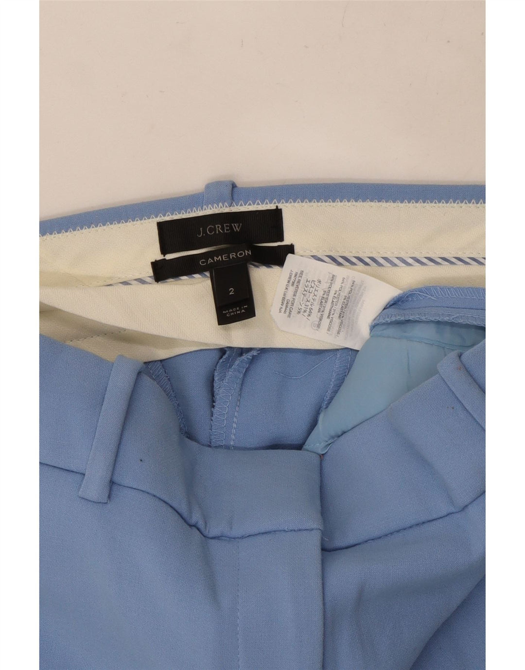 J. CREW Womens Cameron Slim Chino Trousers US 2 XS W25 L25 Blue Polyester