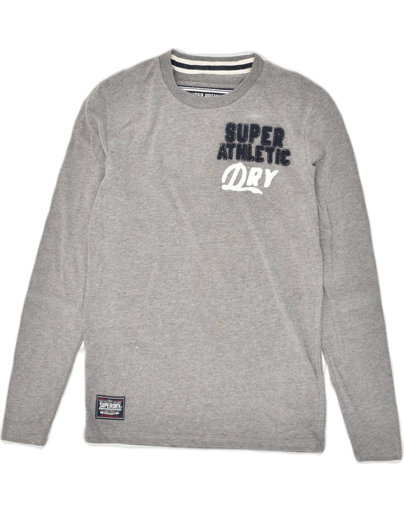 SUPERDRY Mens Graphic Top Long Sleeve Small Grey | Vintage Superdry | Thrift | Second-Hand Superdry | Used Clothing | Messina Hembry 