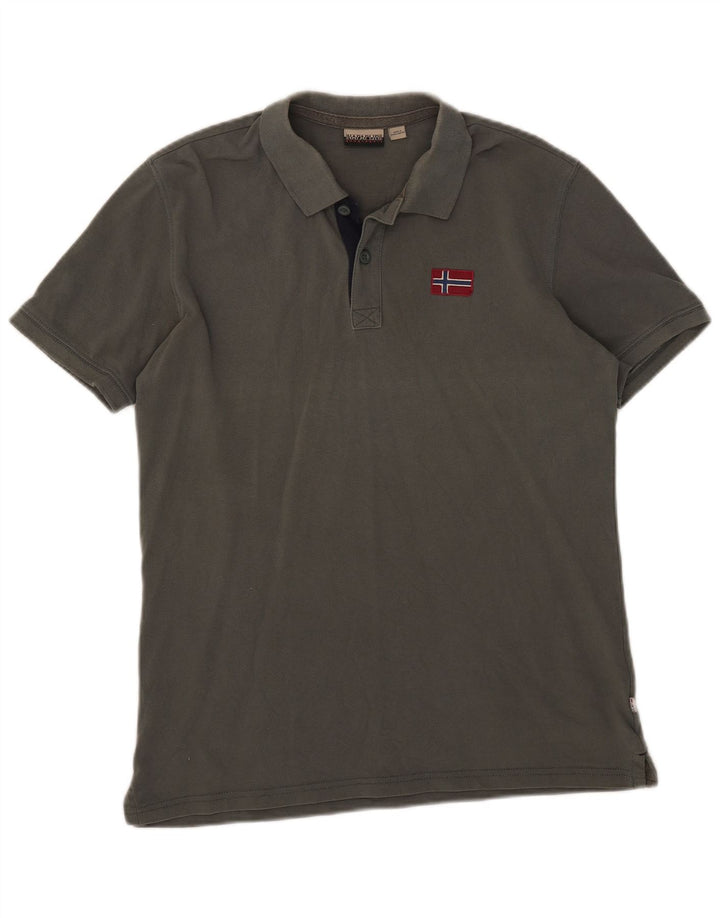 Napapijri Mens Polo Shirt Medium Khaki