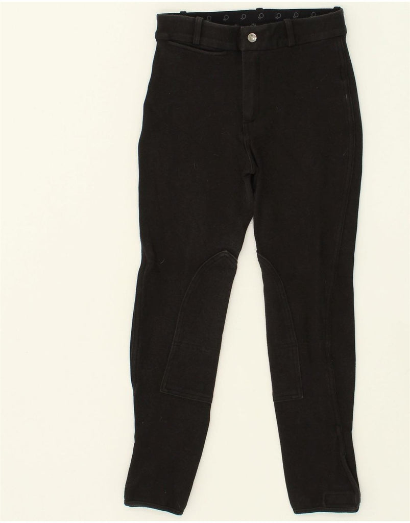 VINTAGE Girls Slim Trousers 11-12 Years W22 L22 Black Cotton | Vintage Vintage | Thrift | Second-Hand Vintage | Used Clothing | Messina Hembry 