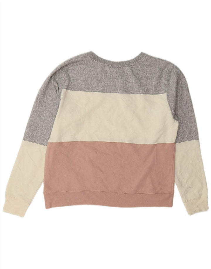 Champion Womens Sweatshirt Jumper UK 16 Large Multicoloured Colourblock