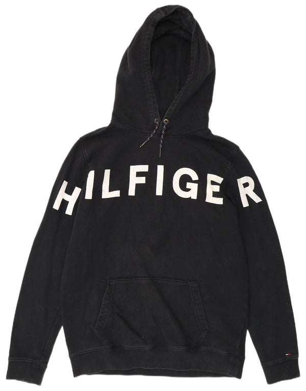 Tommy Hilfiger Mens Graphic Hoodie Jumper XL Black Cotton