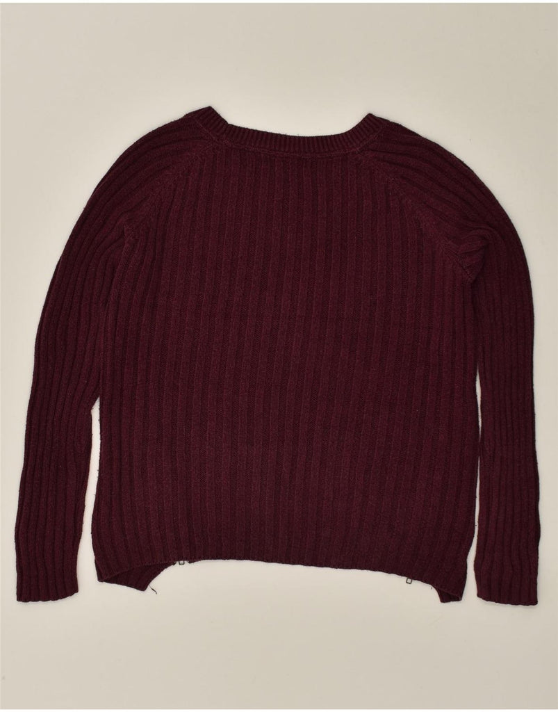 LAURA ASHLEY Womens Boat Neck Jumper Sweater UK 14 Large Burgundy Cotton | Vintage Laura Ashley | Thrift | Second-Hand Laura Ashley | Used Clothing | Messina Hembry 