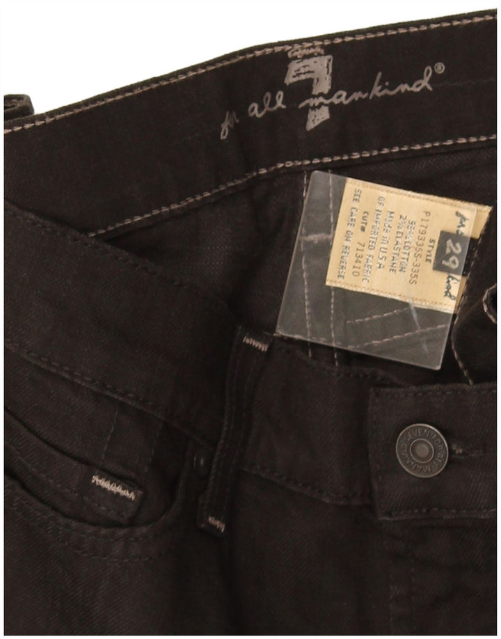 7 FOR ALL MANKIND Womens Slim Jeans W29 L33 Black Cotton