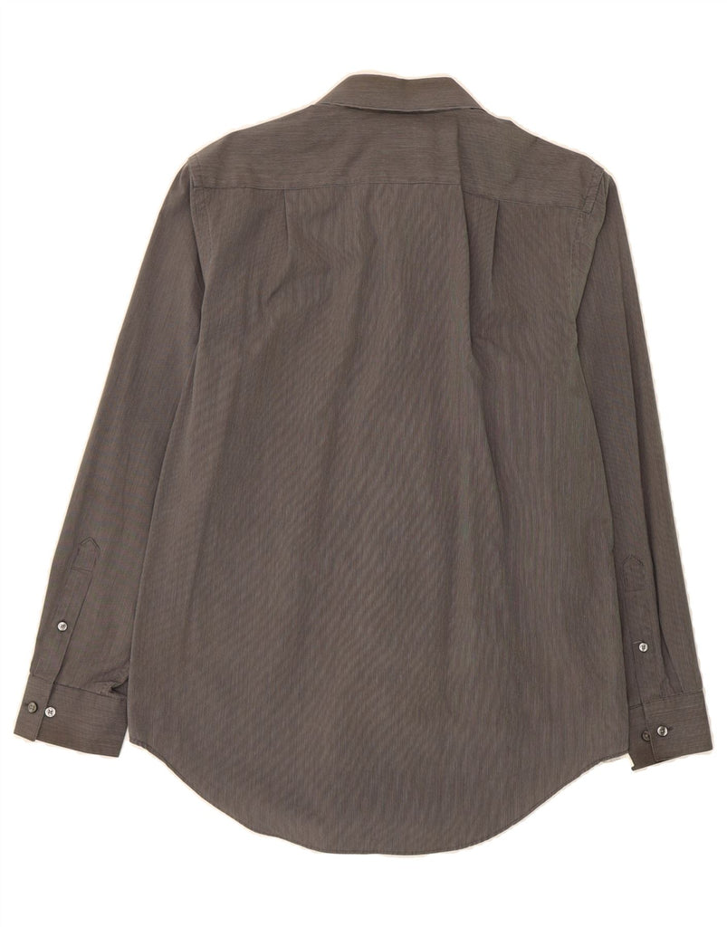 CALVIN KLEIN Mens Slim Fit Shirt Size 16 Large Grey Pinstripe Vintage Calvin Klein and Second-Hand Calvin Klein from Messina Hembry 