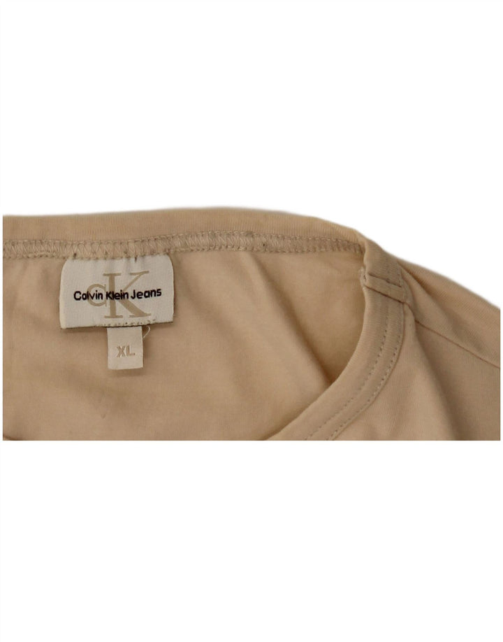 Calvin Klein Jeans Mens Top Long Sleeve XL Beige
