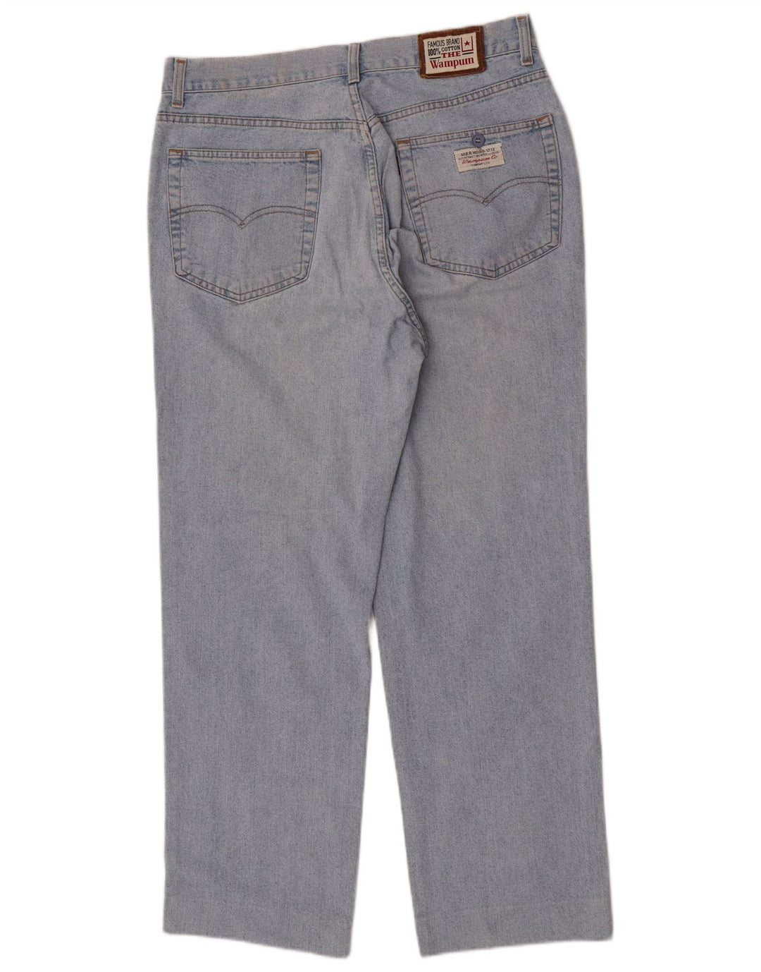 Wampum Mens Straight Jeans W34 L29 Blue Cotton
