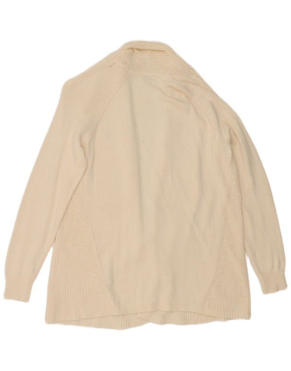 L.L.Bean Womens Open Cardigan Sweater UK 18 XL Off White Cotton