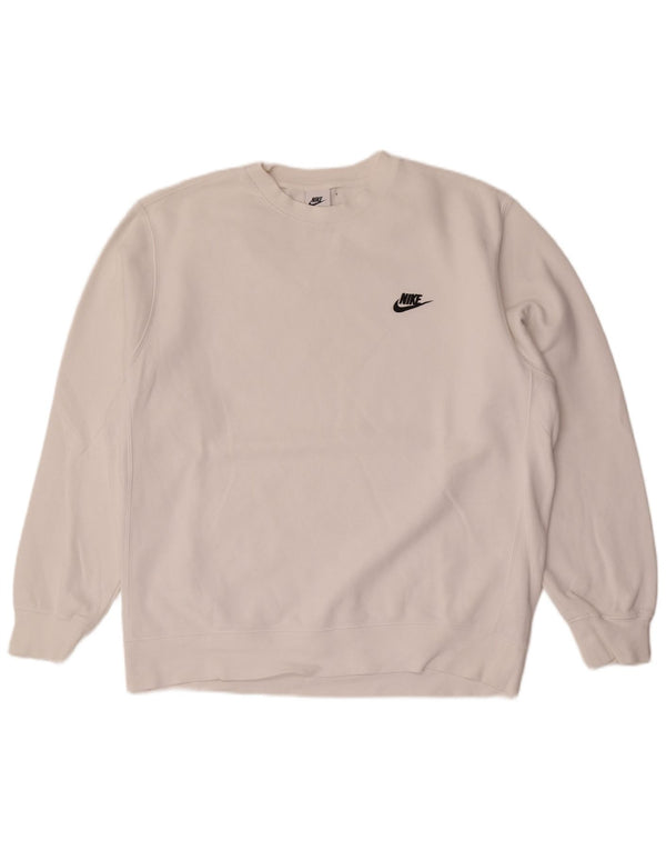 Nike Mens Sweatshirt Jumper Large White Cotton