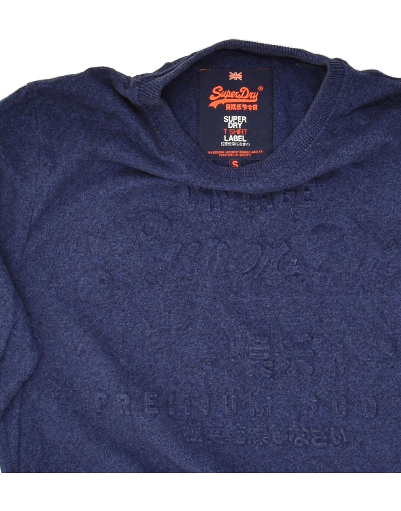 SUPERDRY Mens Graphic Top Long Sleeve Small Navy Blue Cotton | Vintage Superdry | Thrift | Second-Hand Superdry | Used Clothing | Messina Hembry 