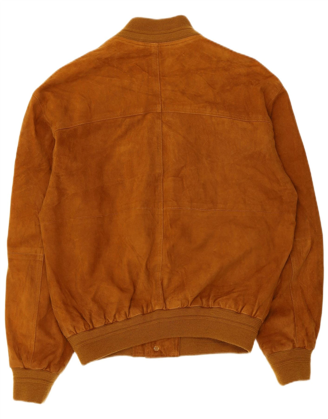 Vintage Mens Suede Bomber Jacket IT 48 Medium Beige Leather