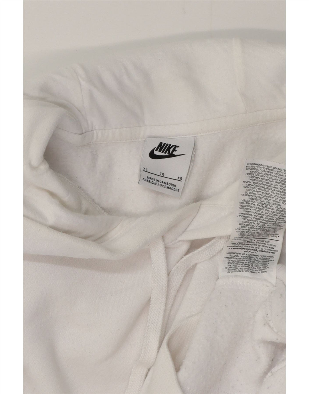 NIKE Mens Hoodie Jumper XL White Cotton