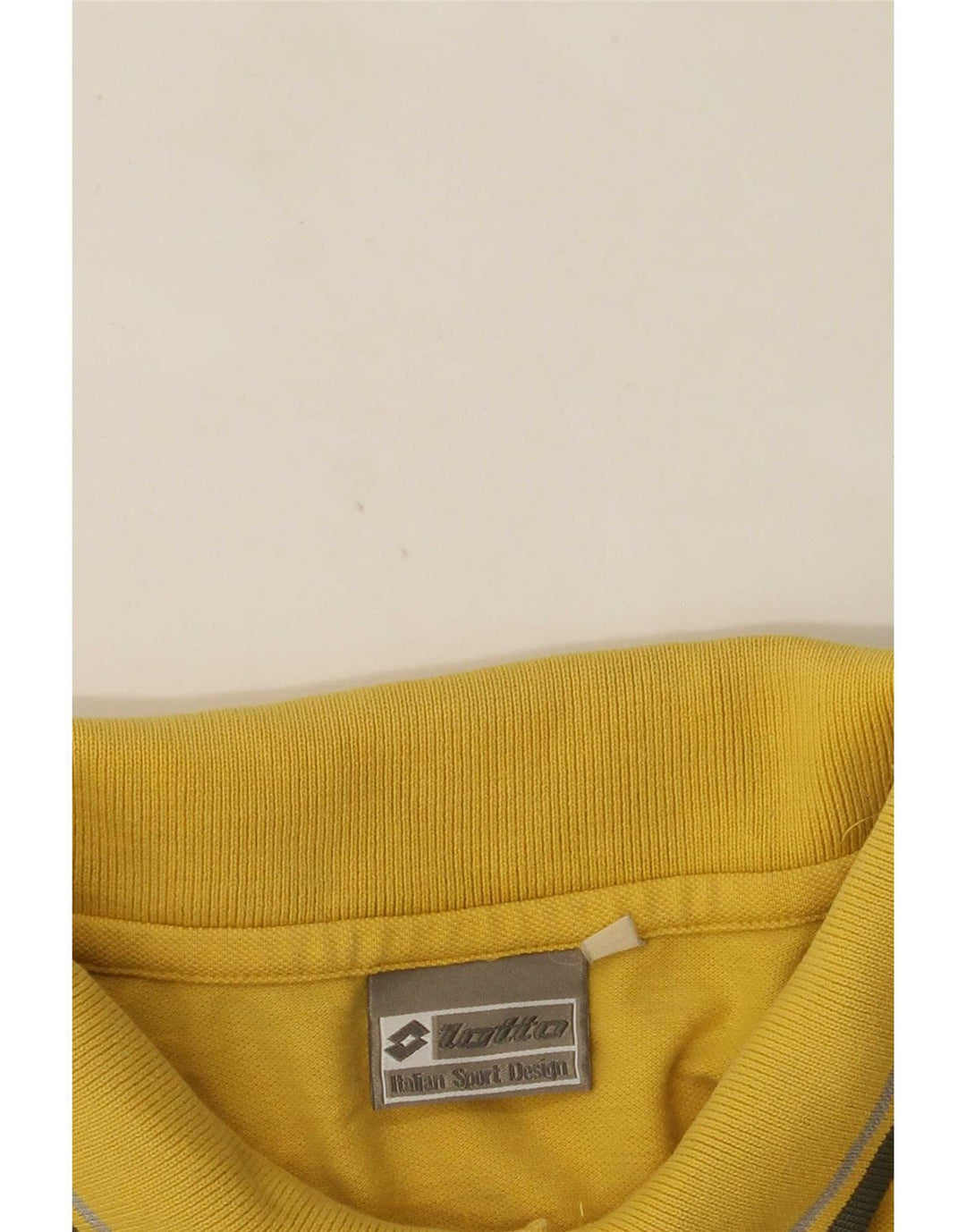 Lotto Mens Polo Shirt Medium Yellow Striped