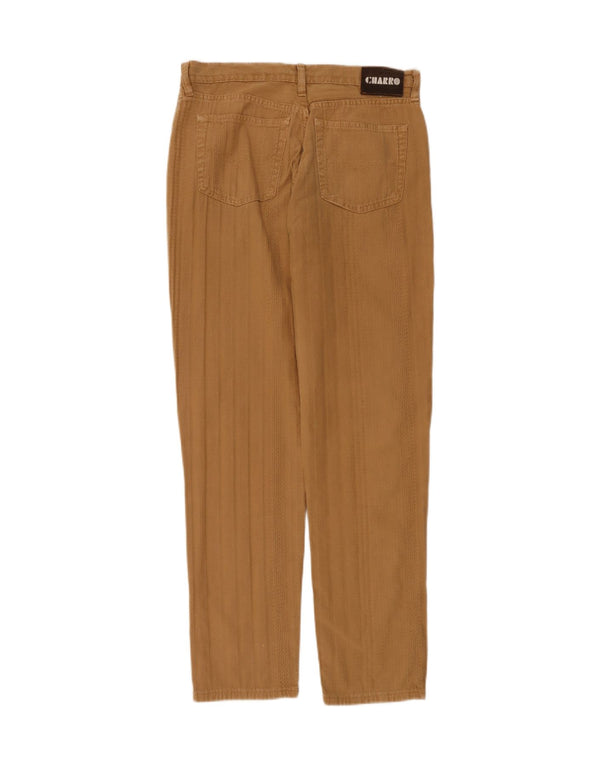 Charro Mens Straight Casual Trousers W34 L30 Beige Cotton
