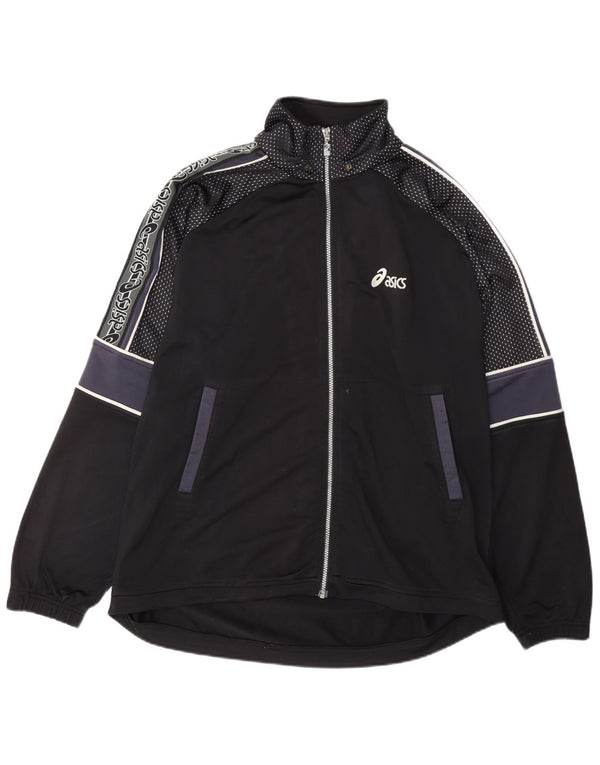 Asics Mens Regular Fit Tracksuit Top Jacket XL Black Colourblock