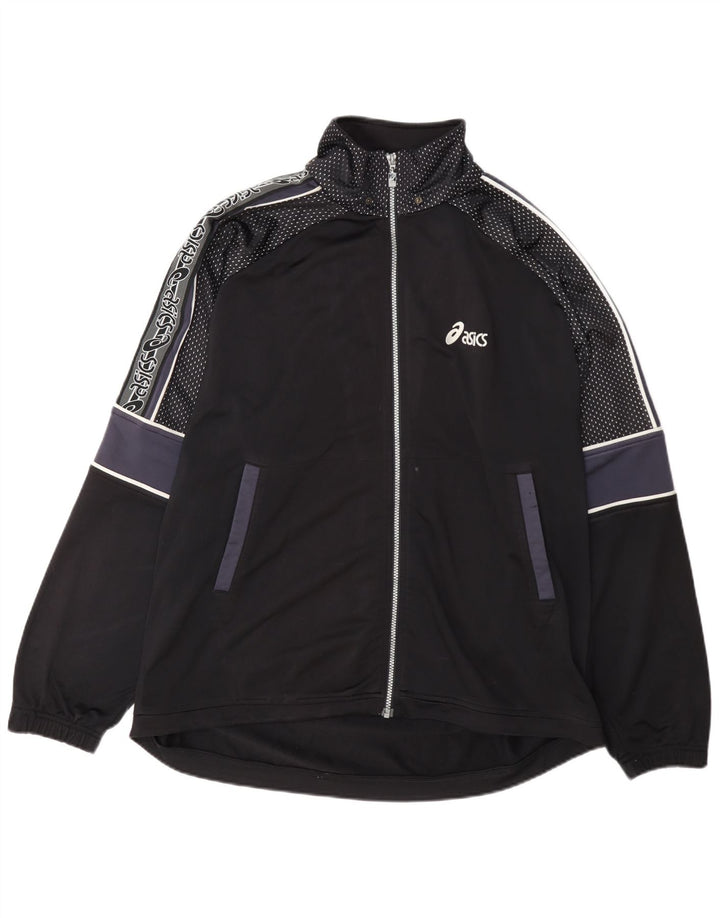 Asics Mens Regular Fit Tracksuit Top Jacket XL Black Colourblock
