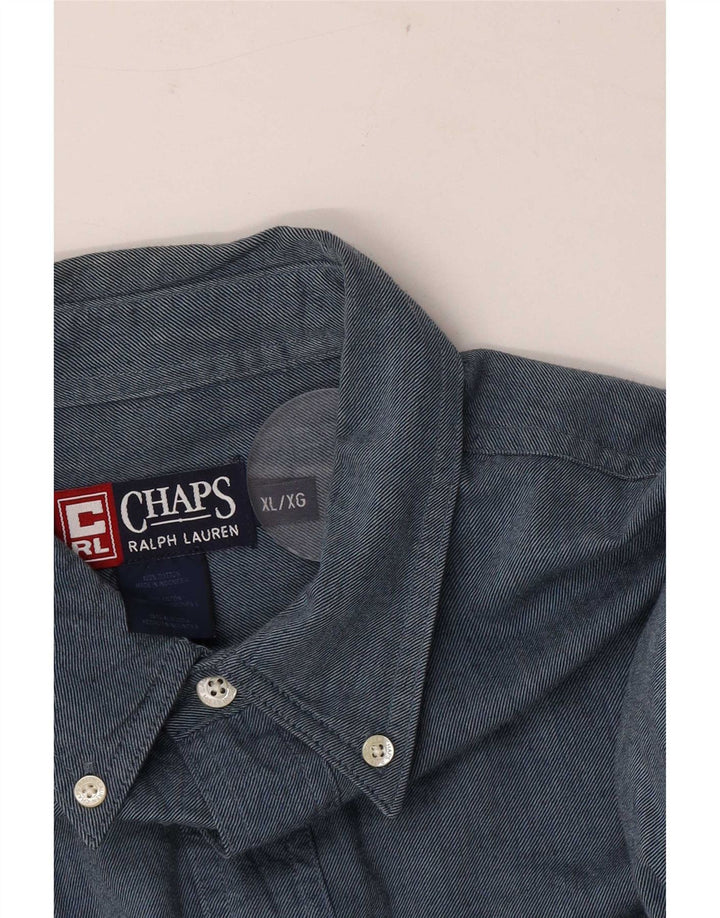 Chaps Ralph Lauren Mens Shirt XL Blue Cotton